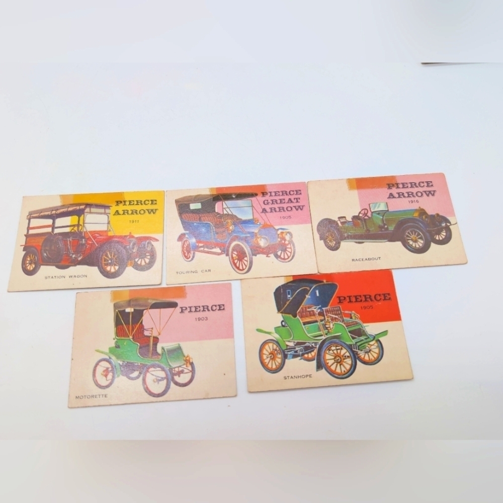 1954 Topps Car Cards Pierce Arrow Early 1900s Set Of 5
